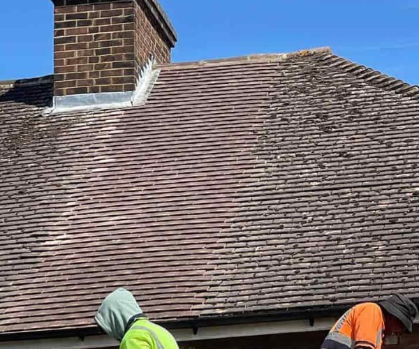 This is a photo of a roof which has just been repaired. Works carried out by FDC Roofing Finedon